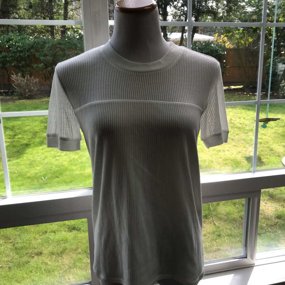 White RVCA ribbed tee.